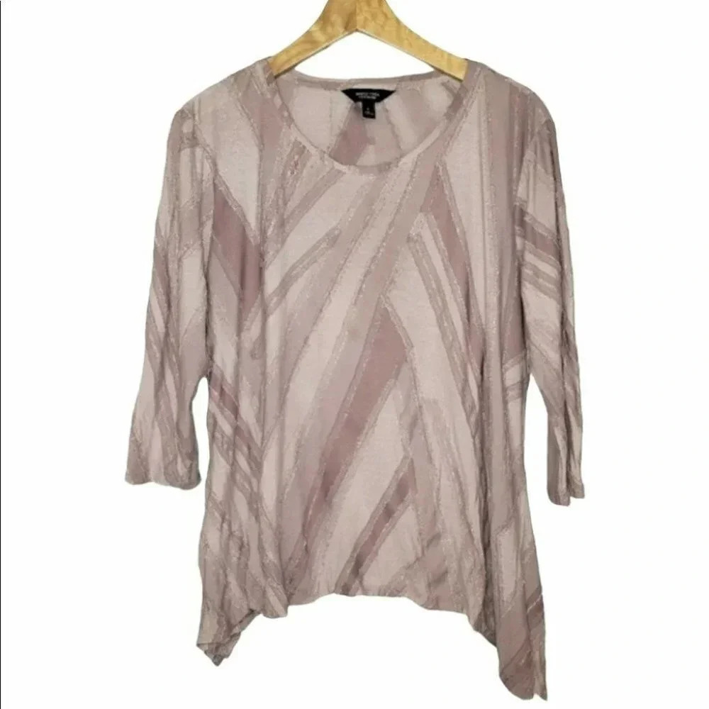Simply Vera Wang‎ L pink textured asymmetrical tunic Whimsigoth Fairycore
